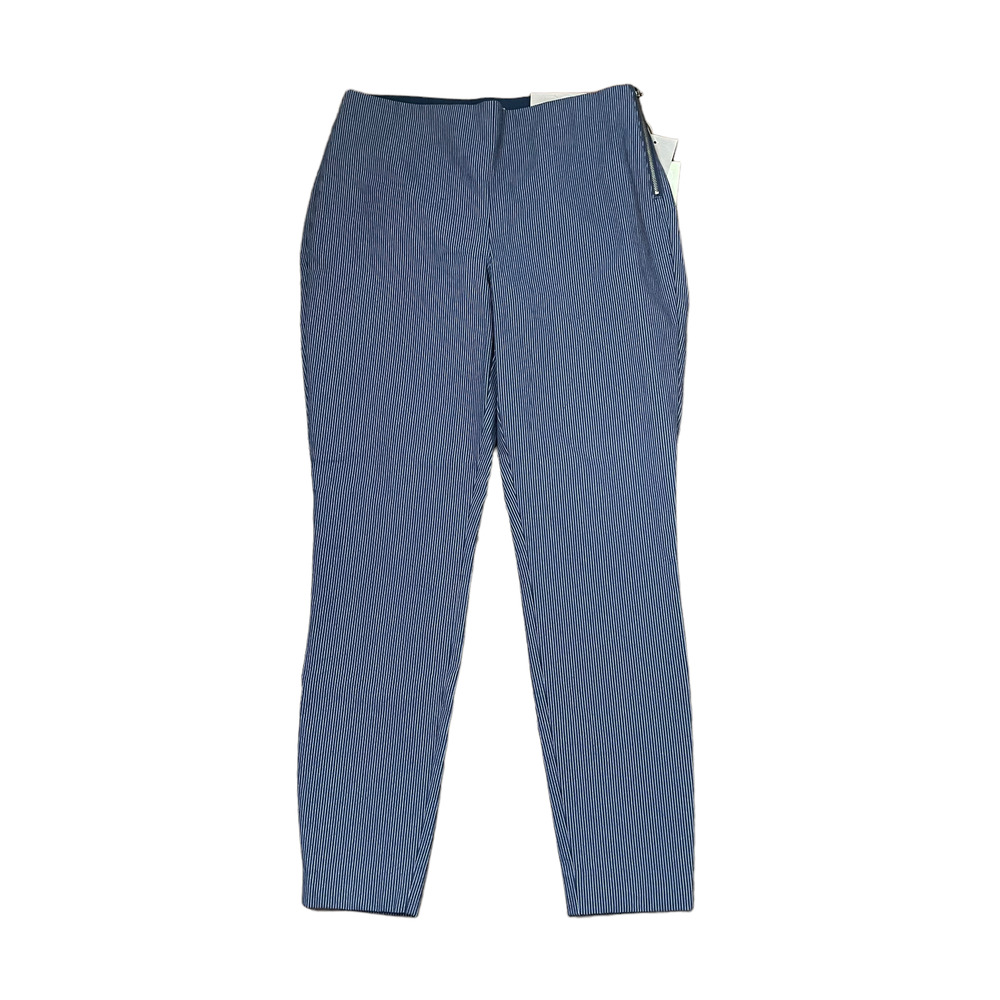 Maurices Skinny Ankle‎ Pants Size 8 Regular Blue White Striped Womens 30X28